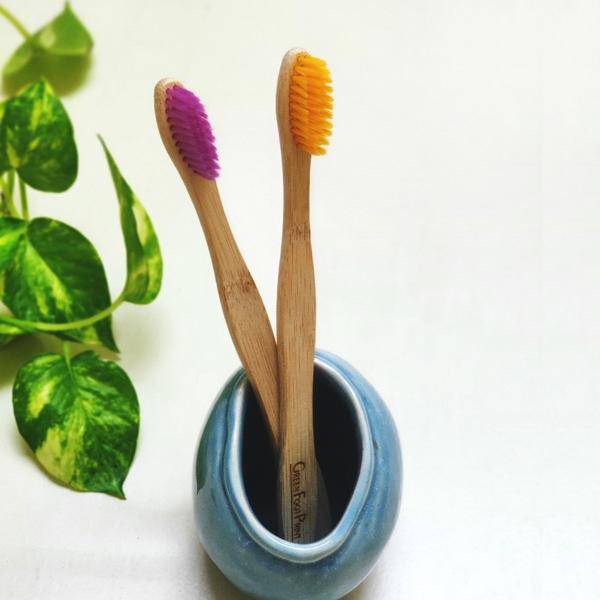 Buy Natural Bamboo Toothbrush - Pack of 2 | Shop Verified Sustainable Tooth Brush on Brown Living™