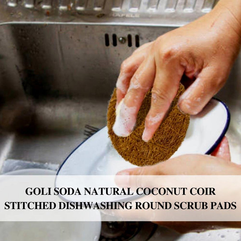 Buy Natural Coconut Coir Dishwashing Round Scrub Pad | Shop Verified Sustainable Kitchen Tools on Brown Living™