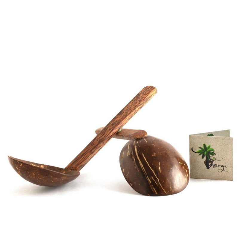 Buy Natural Handmade Coconut Shell Serving Spoon(Set of 2) | Shop Verified Sustainable Cookware on Brown Living™