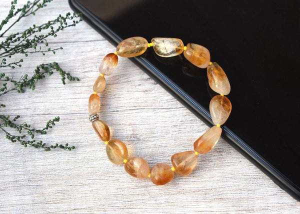 Buy Natural Unisex Citrine Bracelet - Beige | Shop Verified Sustainable Womens Accessories on Brown Living™