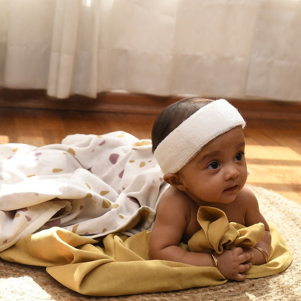 Buy Naturally Dyed Organic Muslin Blanket & Swaddles (Set of 3)- Rocks & Pebbles | Shop Verified Sustainable Products on Brown Living