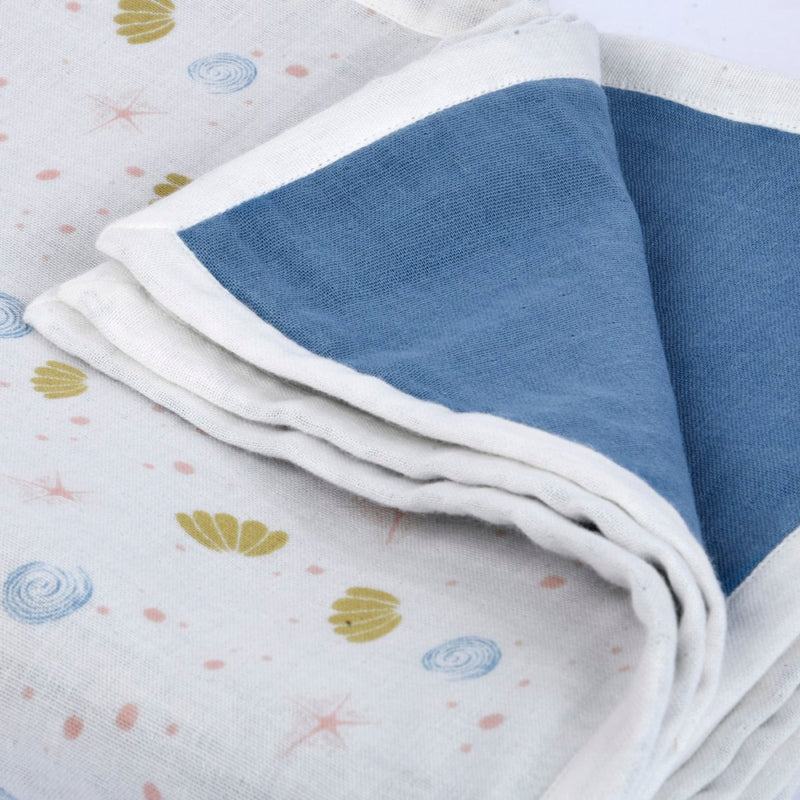 Buy Naturally Dyed Organic Muslin Blanket & Swaddles (Set of 3)- Sea of Dreams | Shop Verified Sustainable Baby Swaddle on Brown Living™