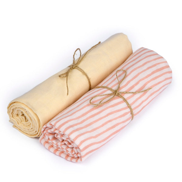 Buy Naturally Dyed Organic Muslin Swaddles (Set of 2)- I'm Peachy | Shop Verified Sustainable Products on Brown Living