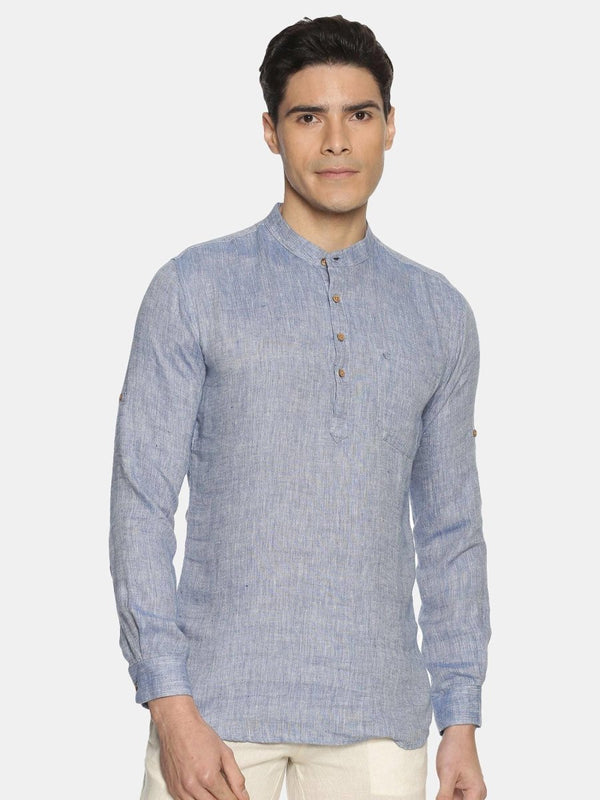 Buy Navy Blue Colour Hemp Short Kurta | Shop Verified Sustainable Mens Kurta on Brown Living™