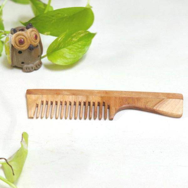 Buy Neem Comb- Neem Wood Comb with Handle | Shop Verified Sustainable Hair Comb on Brown Living™