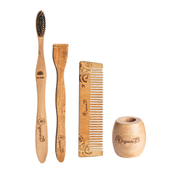 Buy Neem Morning kit | Toothbrush, Tongue Cleaner, Pocket Comb, Toothbrush Holder | Shop Verified Sustainable Oral Care on Brown Living™