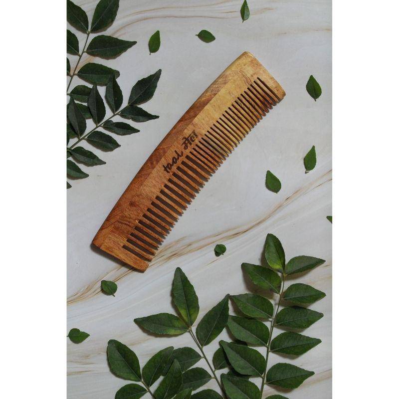 Buy Neem wood Dual Tooth Comb - Pack of 1 | Shop Verified Sustainable Hair Comb on Brown Living™