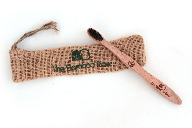 Buy Neem Wood Toothbrush | Curve Handmade Handle | Charcoal Infused Bristles Antibacterial Properties | Shop Verified Sustainable Tooth Brush on Brown Living™