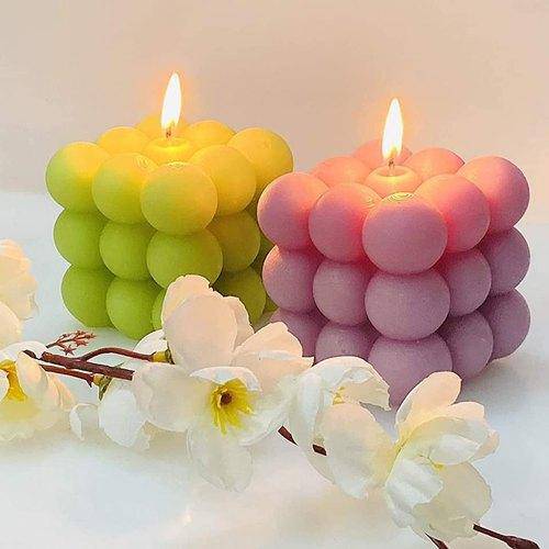 Buy Neo-Spheres Cube Sculpted Aroma Candle - Set of 2 | Shop Verified Sustainable Candles & Fragrances on Brown Living™