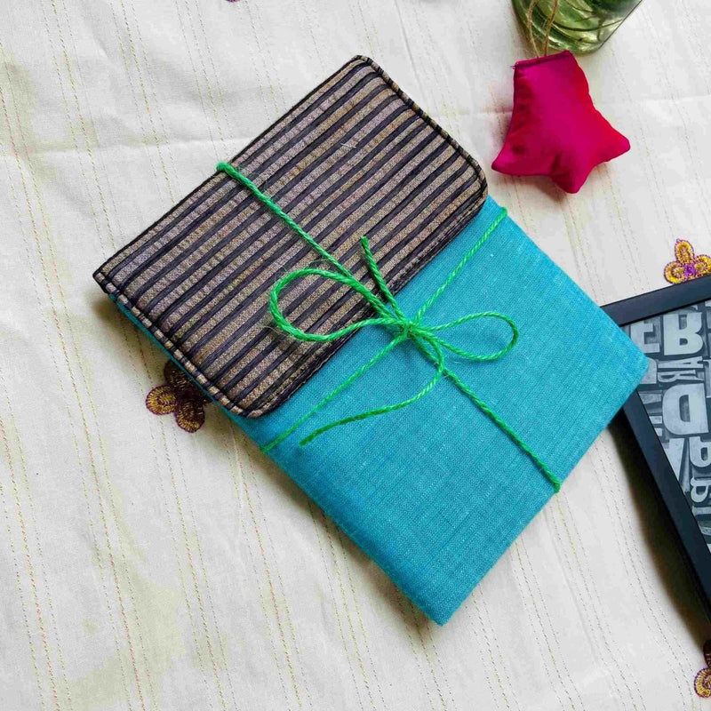 Buy New Year Special Kindle Sleeve - Solid Blue with Silvery stripes | Shop Verified Sustainable Tech Accessories on Brown Living™