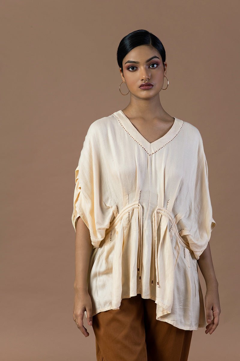 Buy Noor Pleated Sugarcane Fabric Top | Shop Verified Sustainable Products on Brown Living