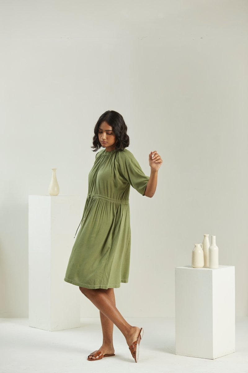 Buy Olive Green Dress | Womens Dress | Shop Verified Sustainable Womens Dress on Brown Living™