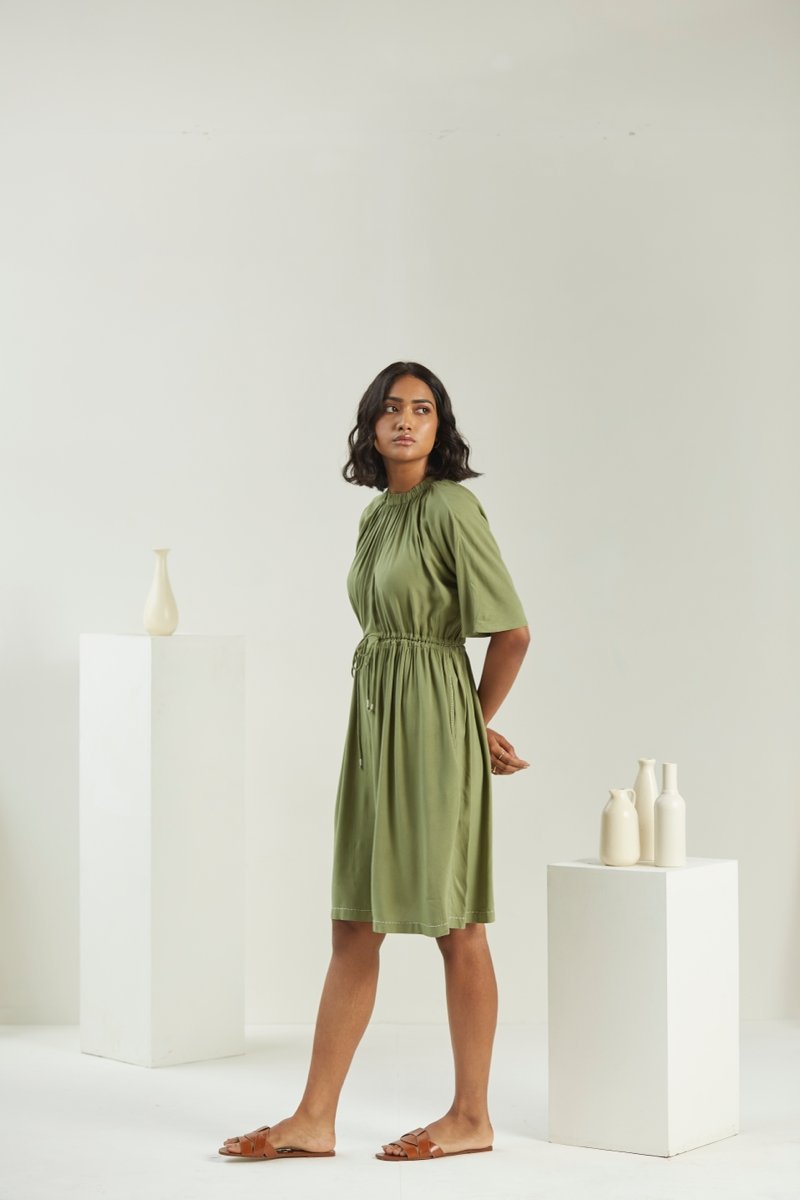 Buy Olive Green Dress | Womens Dress | Shop Verified Sustainable Womens Dress on Brown Living™