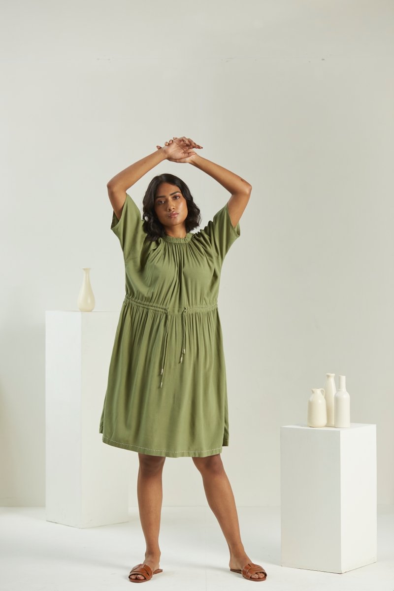 Buy Olive Green Dress | Womens Dress | Shop Verified Sustainable Womens Dress on Brown Living™