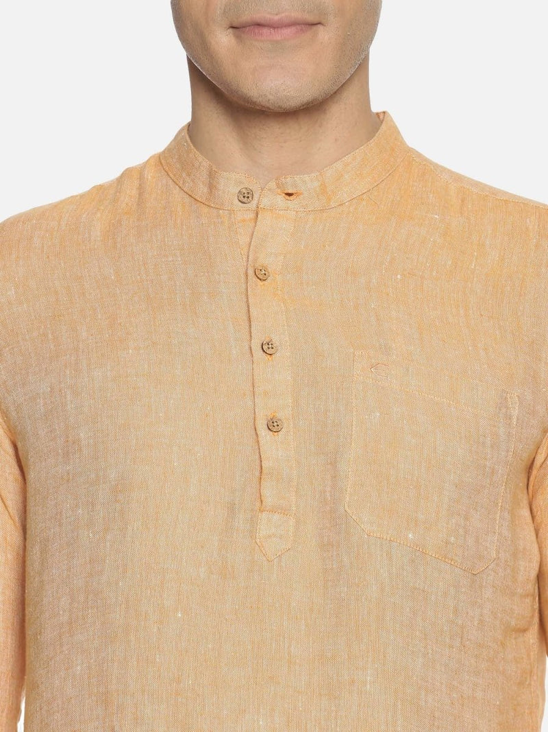 Buy Orange Colour Hemp Short Kurta | Shop Verified Sustainable Mens Kurta on Brown Living™