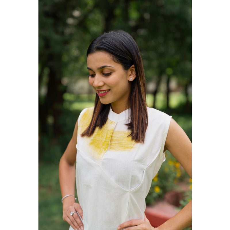 Buy Organic Cotton Linen White Dress | Shop Verified Sustainable Womens Dress on Brown Living™