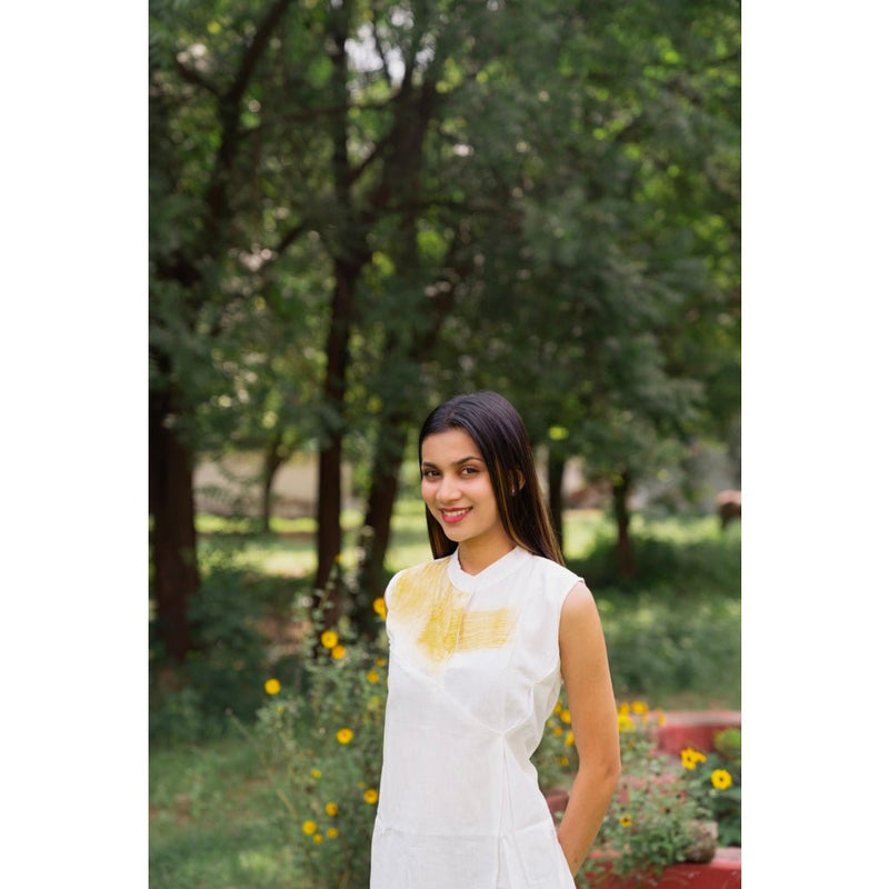 Buy Organic Cotton Linen White Dress | Shop Verified Sustainable Womens Dress on Brown Living™