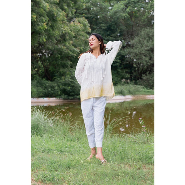 Buy Organic Cotton Linen White Shirt | Shop Verified Sustainable Womens Shirt on Brown Living™