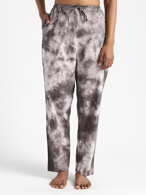 Buy Organic Cotton Tie & Dye Womens Iron Black Color Slim Fit Pants | Shop Verified Sustainable Womens Pants on Brown Living™