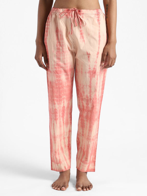 Buy Organic Cotton Tie & Dye Sun Orange Color Slim Fit Pants | Shop Verified Sustainable Womens Pants on Brown Living™