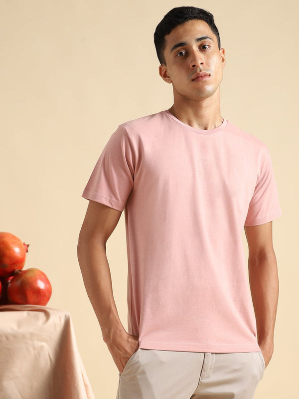 Buy Organic Cotton & Naturally Dyed Earth Pink Men'sT-shirt | Shop Verified Sustainable Mens Tshirt on Brown Living™