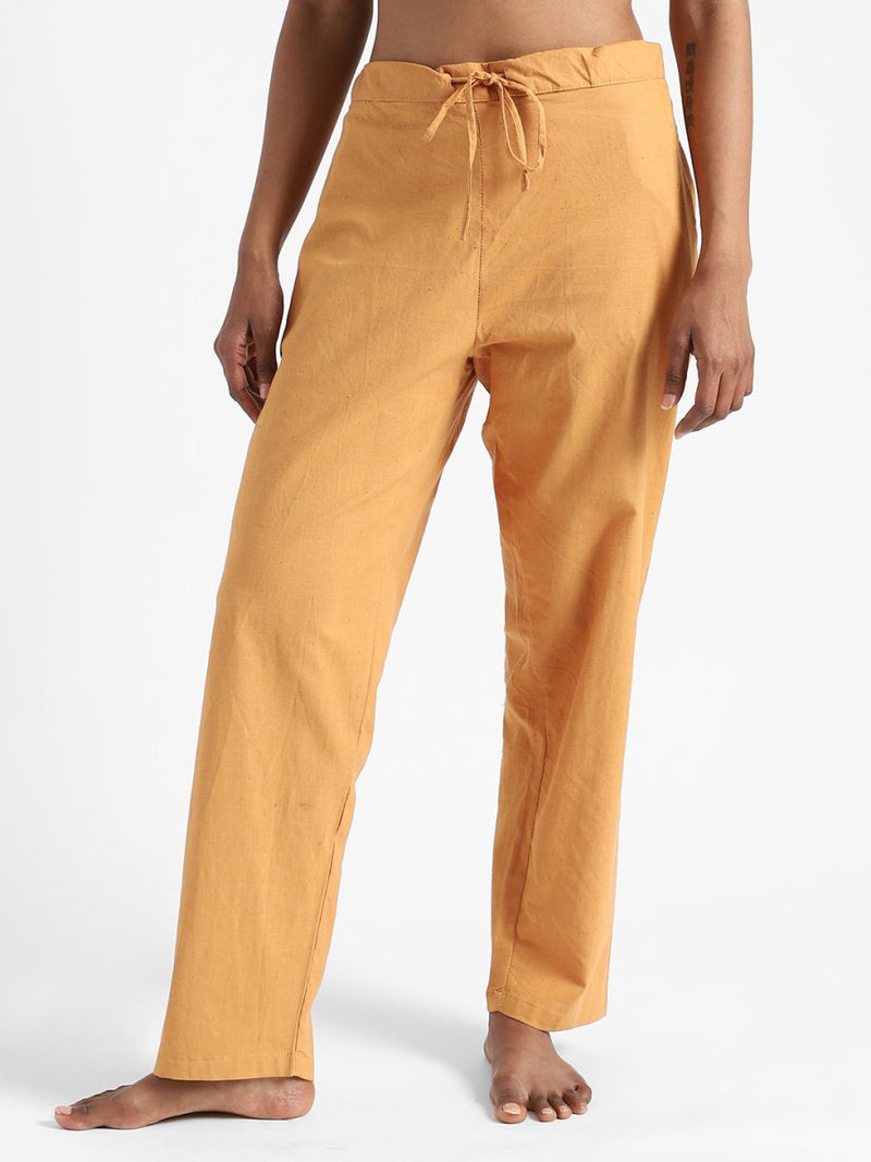 Buy Organic Cotton & Naturally Dyed Hand Spun & Hand Woven Womens Pomo Orange Pants | Shop Verified Sustainable Womens Pants on Brown Living™