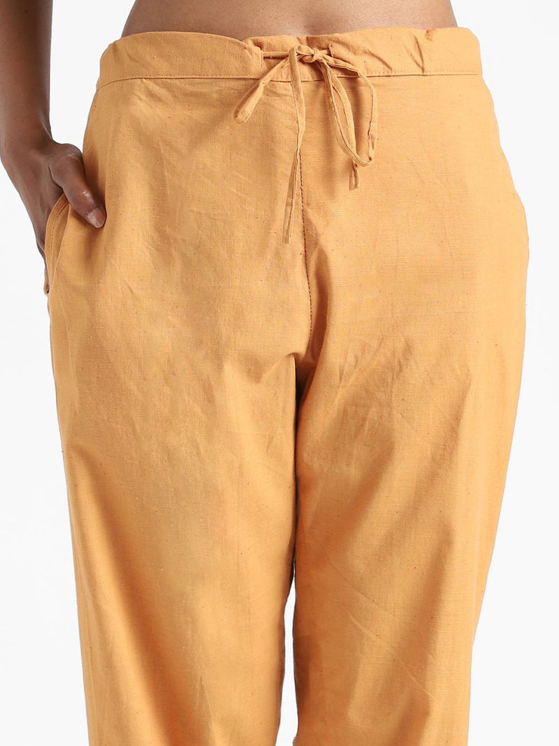 Buy Organic Cotton & Naturally Dyed Hand Spun & Hand Woven Womens Pomo Orange Pants | Shop Verified Sustainable Womens Pants on Brown Living™