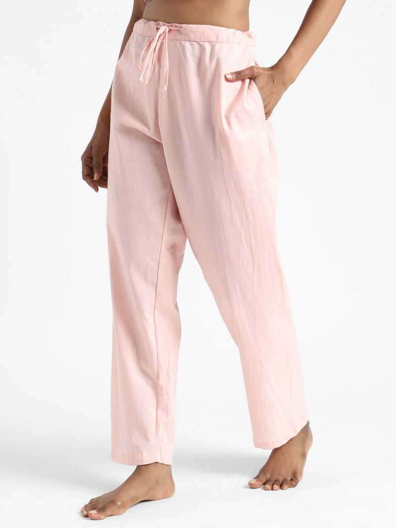 Buy Organic Cotton & Naturally Dyed Hand Spun & Hand Woven Womens Rose Pink Pants | Shop Verified Sustainable Womens Pants on Brown Living™