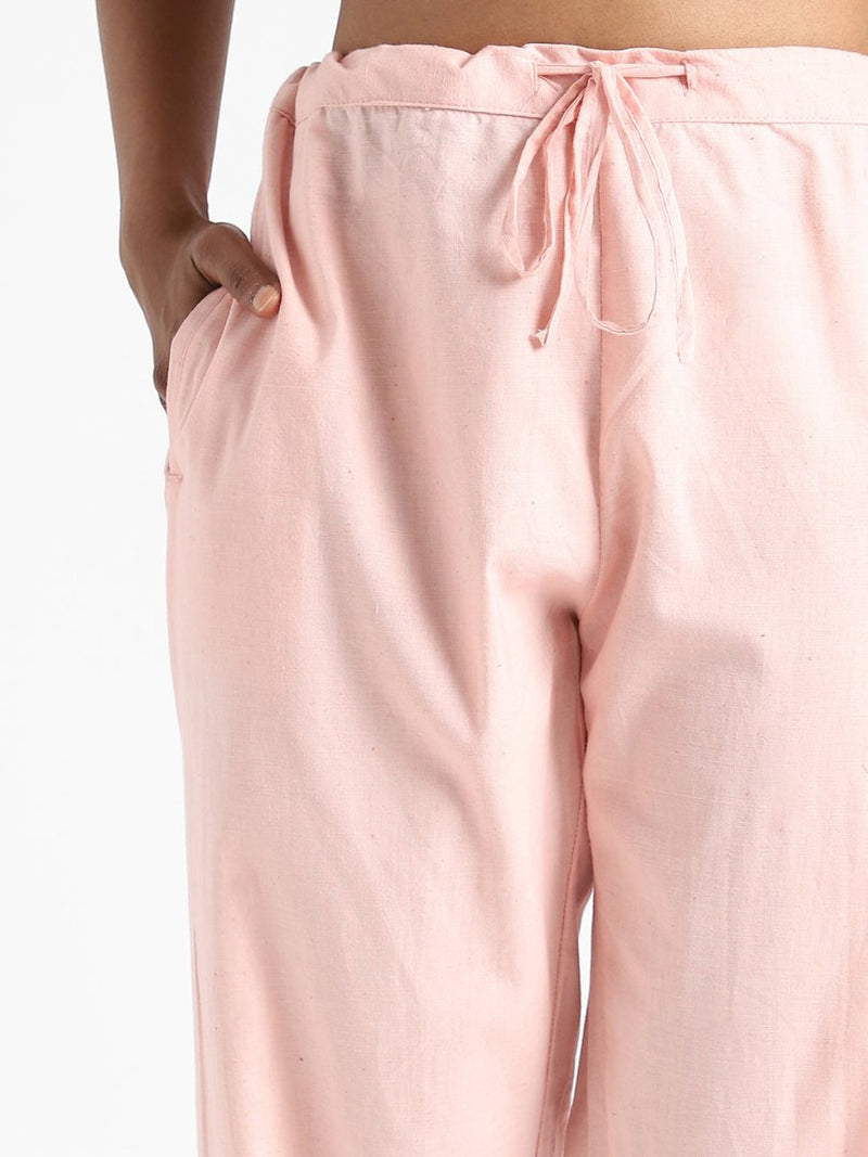 Buy Organic Cotton & Naturally Dyed Hand Spun & Hand Woven Womens Rose Pink Pants | Shop Verified Sustainable Womens Pants on Brown Living™