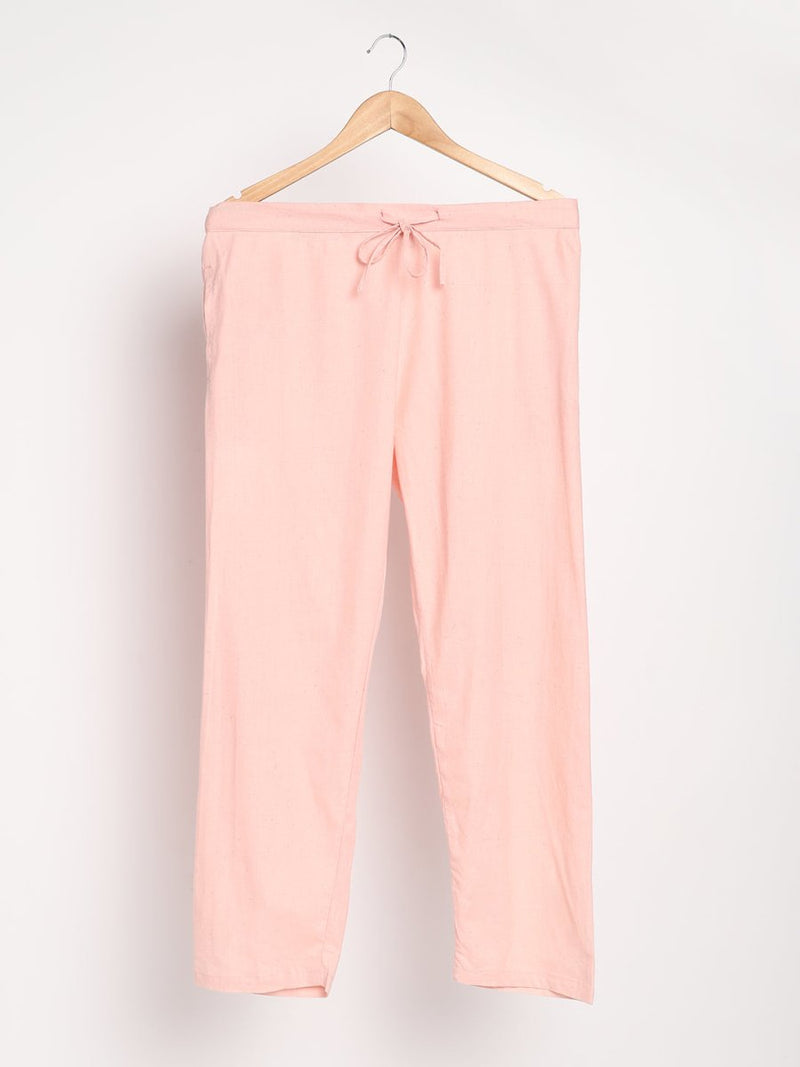 Buy Organic Cotton & Naturally Dyed Hand Spun & Hand Woven Womens Rose Pink Pants | Shop Verified Sustainable Womens Pants on Brown Living™