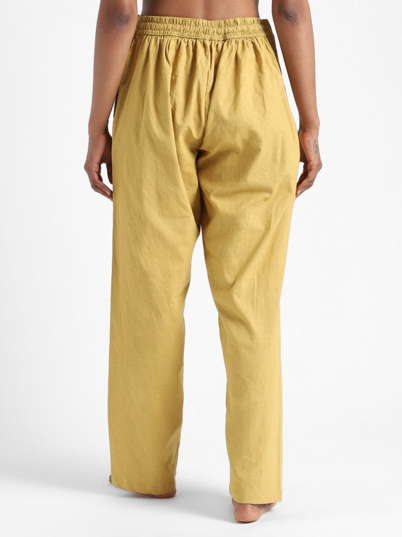 Buy Organic Cotton & Naturally Dyed Hand Spun & Hand Woven Womens Turmeric Yellow Pants | Shop Verified Sustainable Womens Pants on Brown Living™