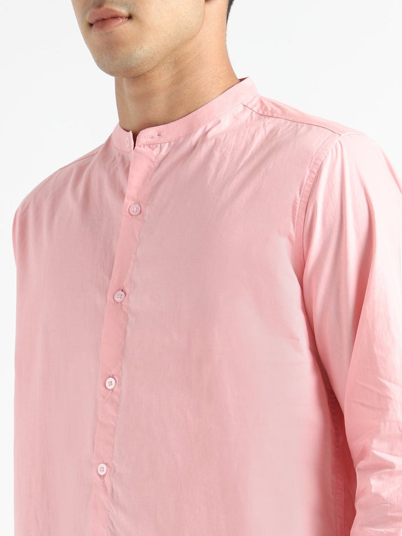 Buy Organic Cotton & Naturally Dyed Mens Round Neck Pink Shirt | Shop Verified Sustainable Mens Shirt on Brown Living™