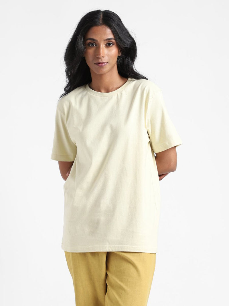 Buy Organic Cotton & Naturally Dyed Turmeric Yellow Women's T-shirt | Shop Verified Sustainable Womens T-Shirt on Brown Living™