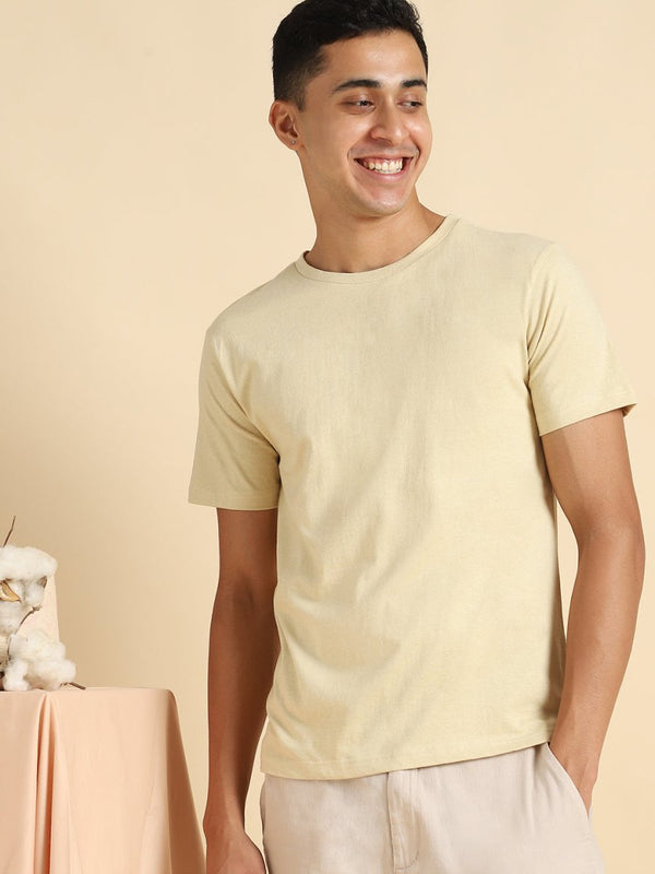 Buy Organic Cotton & Naturally Fiber Dyed Lemon Yellow Men's T-shirt | Shop Verified Sustainable Mens Tshirt on Brown Living™