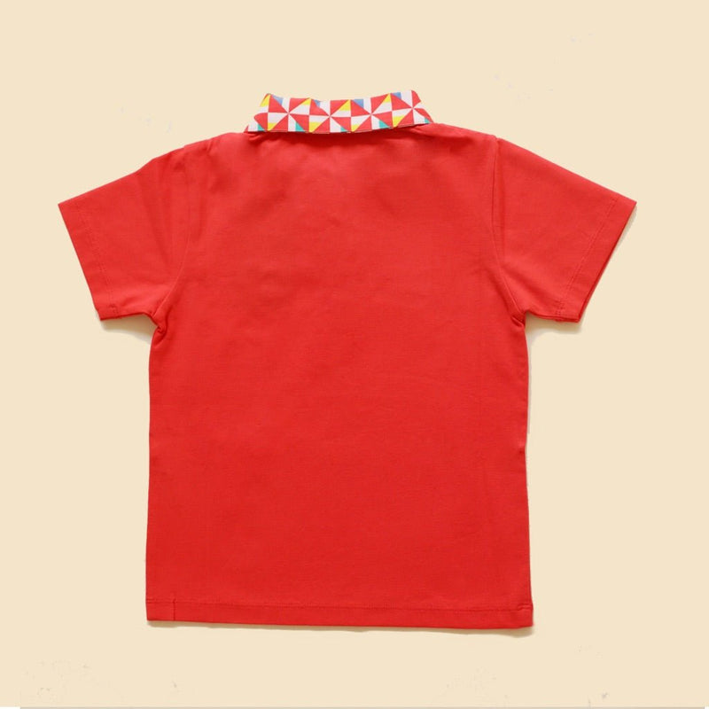 Buy Organic Cotton Polo T-Shirt- Pinwheel Parade | Shop Verified Sustainable Kids Shirts on Brown Living™