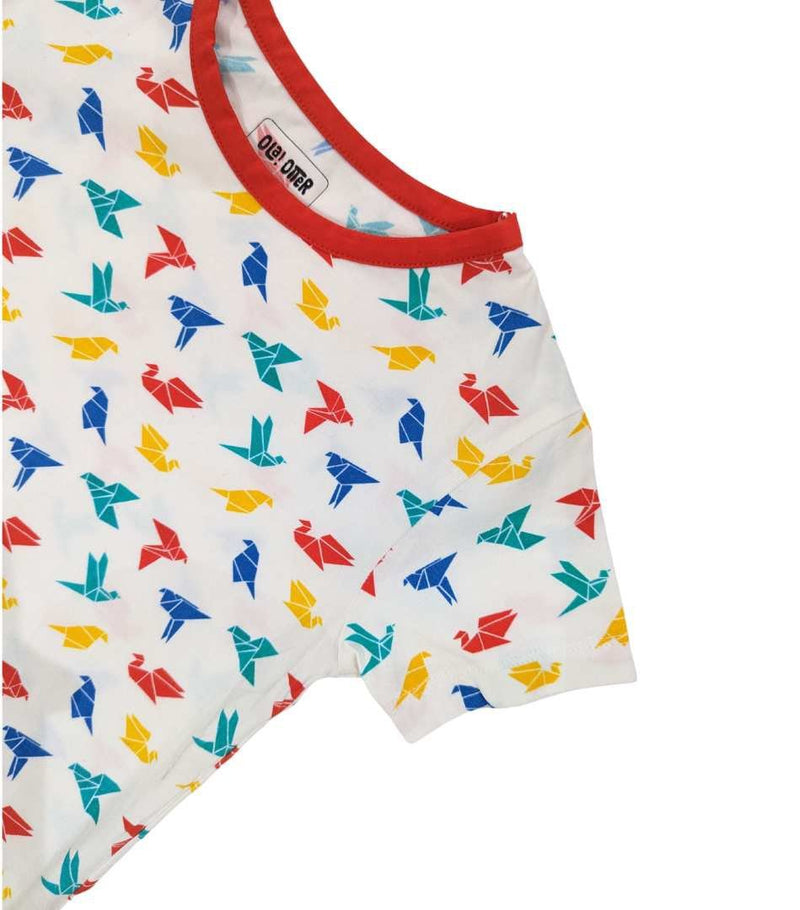 Buy Organic Cotton Round Neck Oversize Tee- Gummy Birds | Shop Verified Sustainable Kids Shirts on Brown Living™