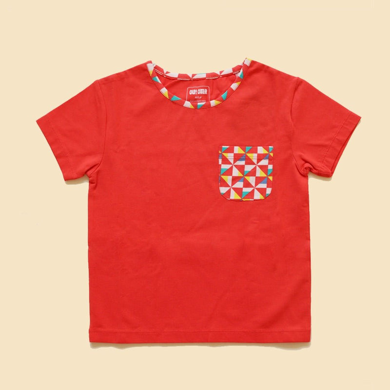 Buy Organic Cotton Round Neck Pocket Tee- Pinwheel Parade | Shop Verified Sustainable Kids Shirts on Brown Living™