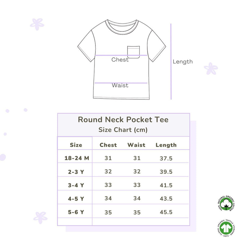 Buy Organic Cotton Round Neck Pocket Tee- Pinwheel Parade | Shop Verified Sustainable Kids Shirts on Brown Living™