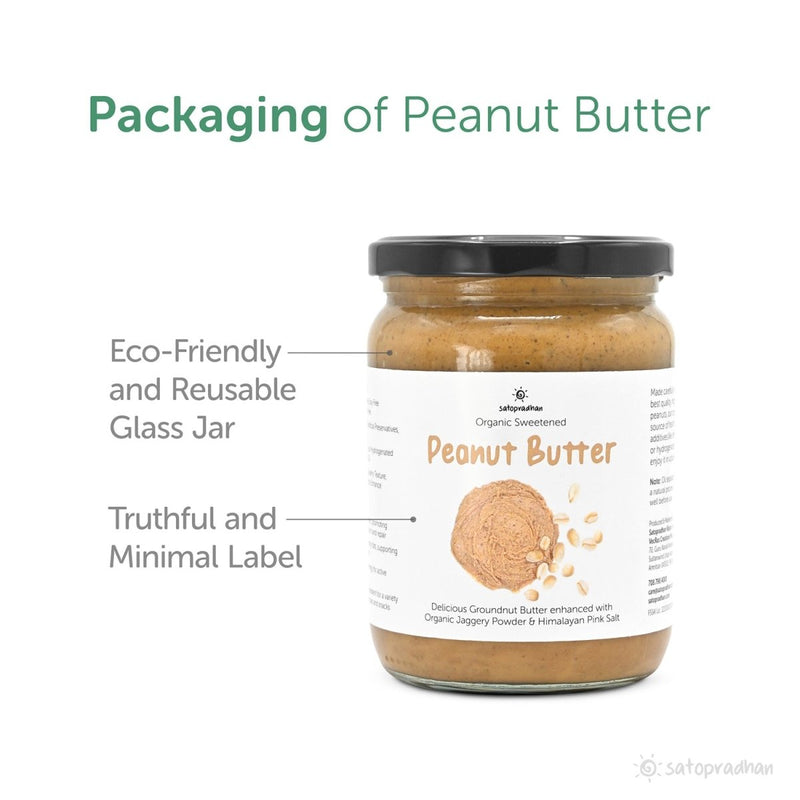 Buy Organic Creamy Peanut Butter 500g - Sweetened with Jaggery | Shop Verified Sustainable Products on Brown Living