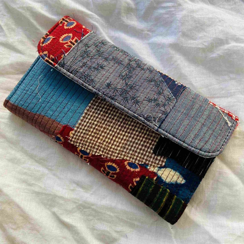 Buy Organic Handwoven Naturally dyed- Women Wallets - Patchwork | Shop Verified Sustainable Womens Wallet on Brown Living™