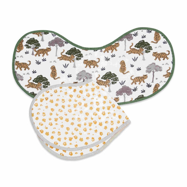 Buy Organic Muslin Burp Cloth & Bib Pack of 2 - Born To Be Wild | Shop Verified Sustainable Baby Bibs & Hanky on Brown Living™