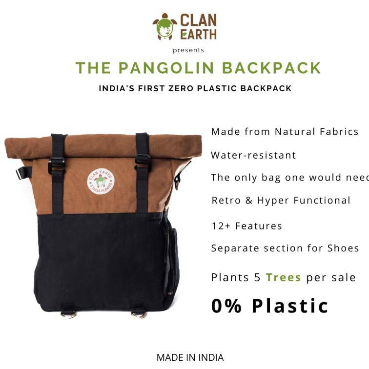 Buy Pangolin Backpack -Canvas Rolltop Travel Backpack - Walnut Brown | Shop Verified Sustainable Backpacks on Brown Living™