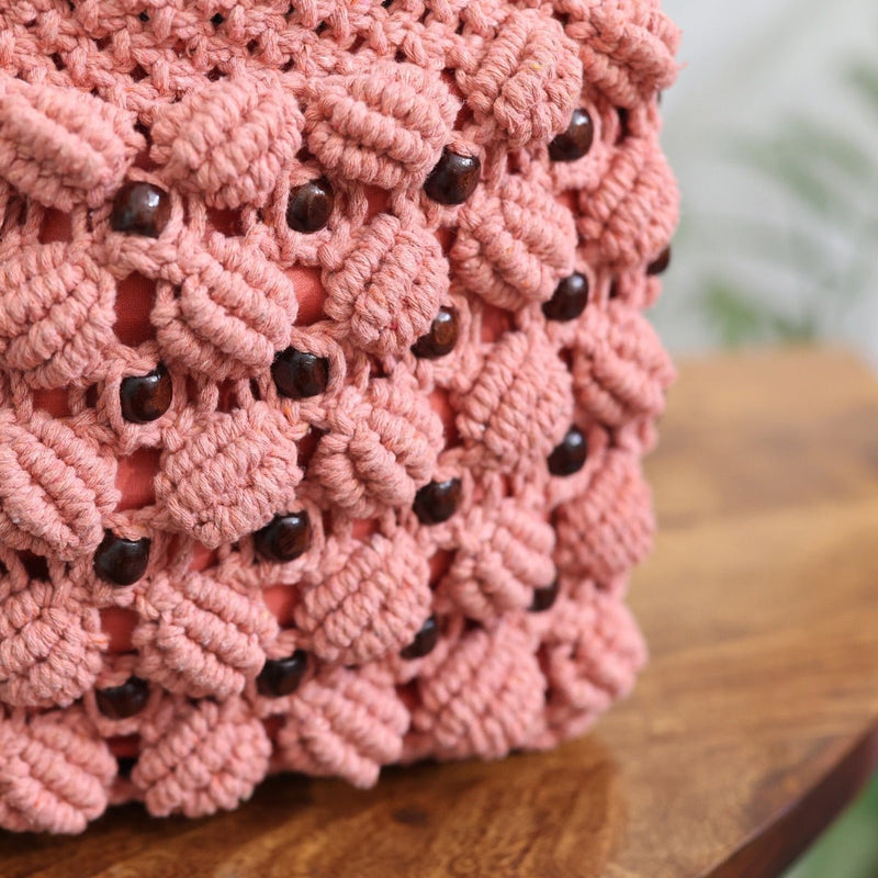 Peach Ring Handmade Macrame Bag | Verified Sustainable Bags on Brown Living™