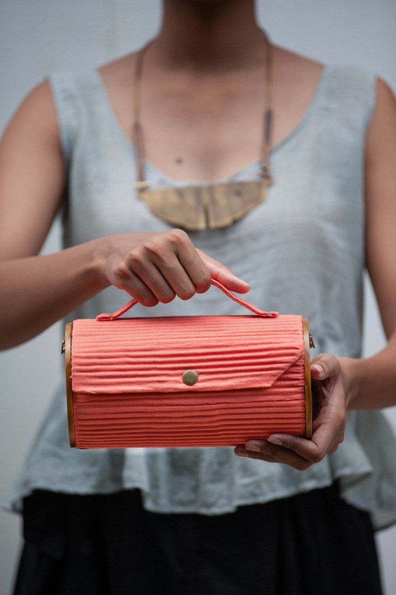 Buy Peach Sky Round Clutch-- Changeable Sleeve Set | Shop Verified Sustainable Womens Handbag on Brown Living™