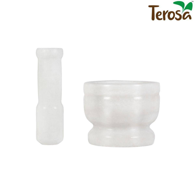 Buy Pearl White Mortar & Pestle Set or Idi Kallu - 4 Inch - Marble | Shop Verified Sustainable Kitchen Tools on Brown Living™