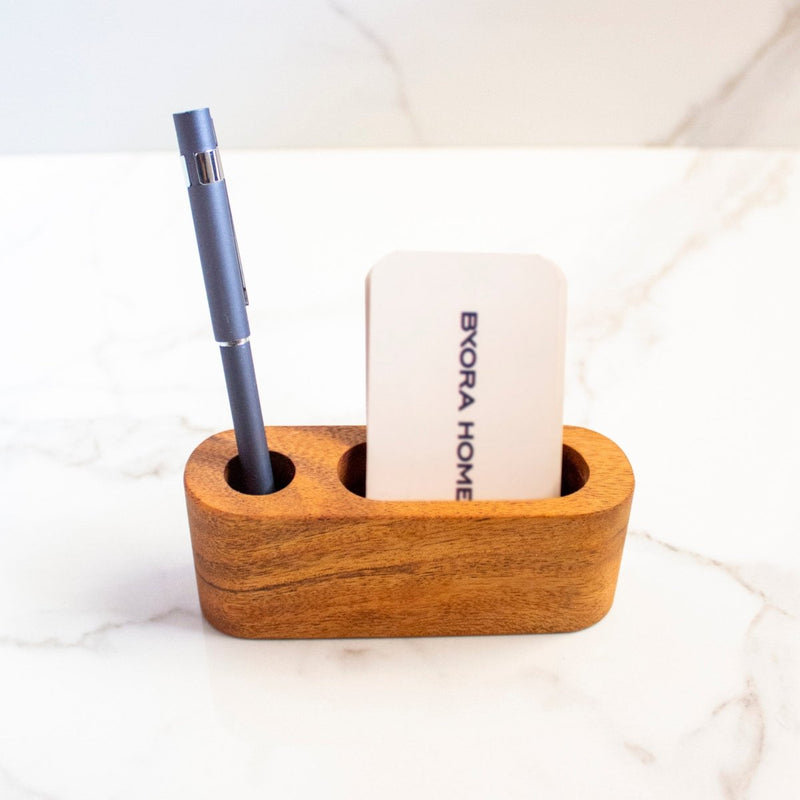 Buy Pen Card Acacia Wood Holder | Shop Verified Sustainable Products on Brown Living