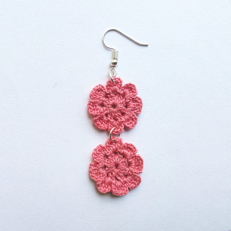 Pink Delight- Handmade Crochet Earring | Verified Sustainable Womens earrings on Brown Living™