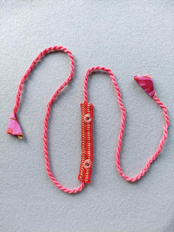 Buy Pink Embroidered Rakhi | Shop Verified Sustainable Rakhi on Brown Living™