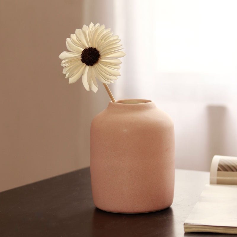 Buy Pink Matt Ceramic Vase with Summer Bunch | Shop Verified Sustainable Products on Brown Living