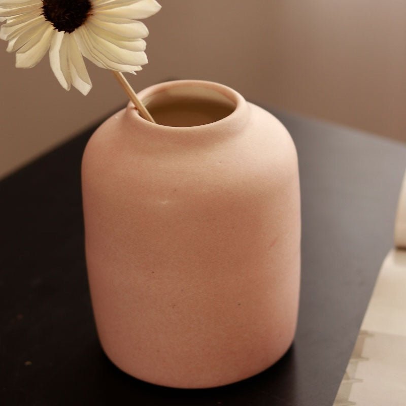 Buy Pink Matt Ceramic Vase with Summer Bunch | Shop Verified Sustainable Products on Brown Living